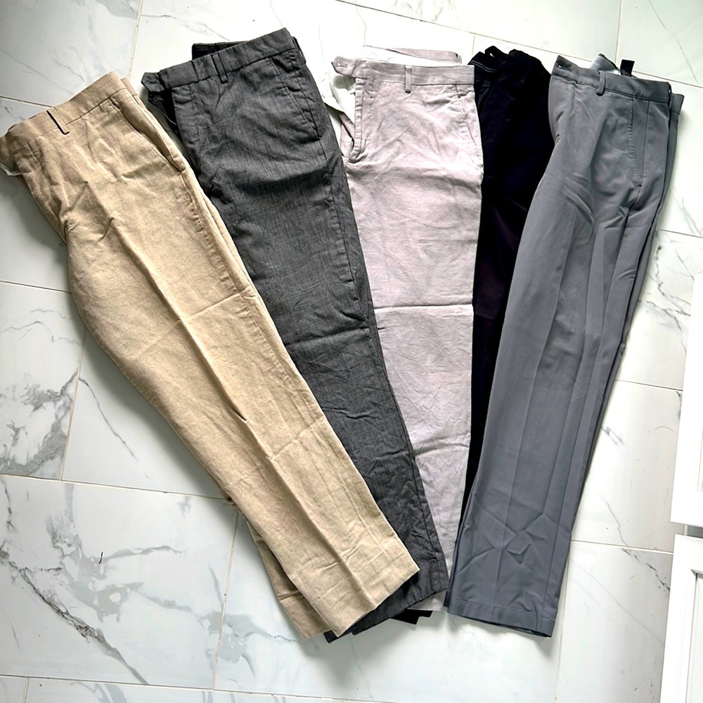 Five pairs of Men’s dress pants from Men’s Warehouse